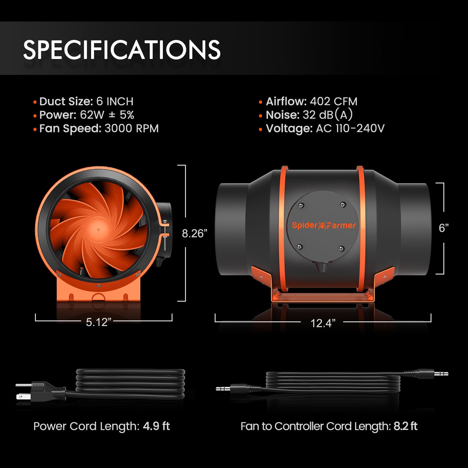 Inline Fan and carbon filter Kit SF