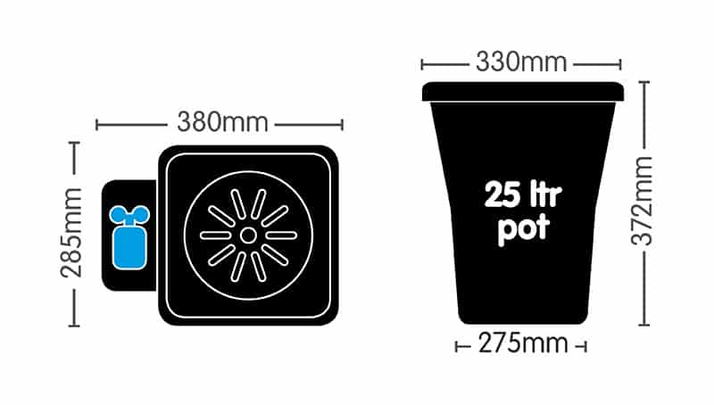 Autopot XL 1 pot module (25L plastic or 20L fabric pot)