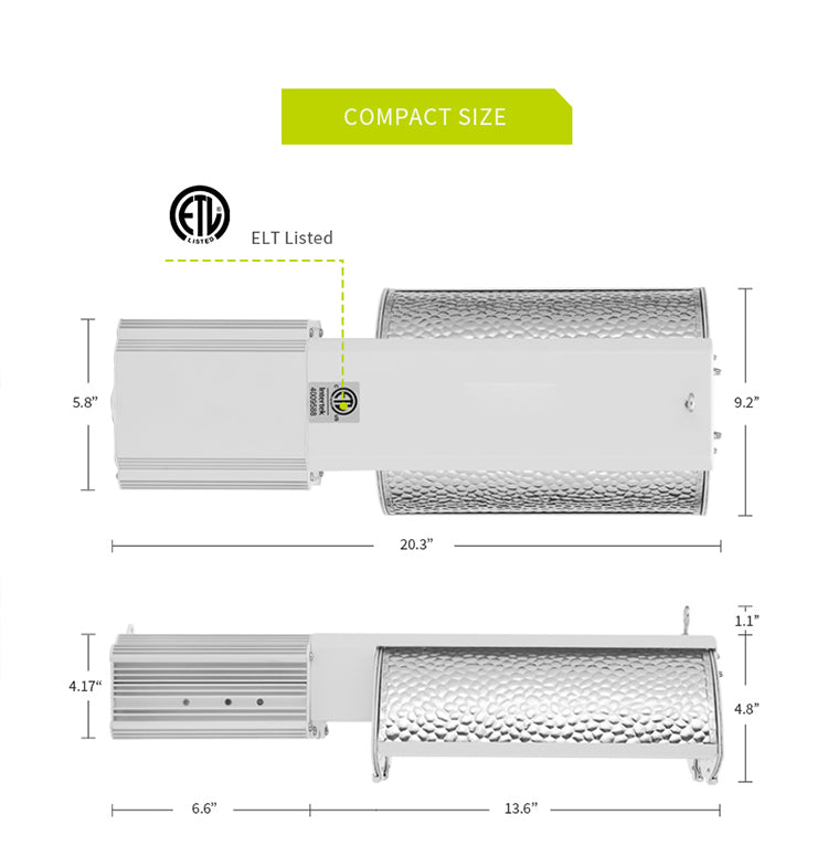 FLEXSTAR Double Ended 1000w HPS Grow Light - 3 Mode